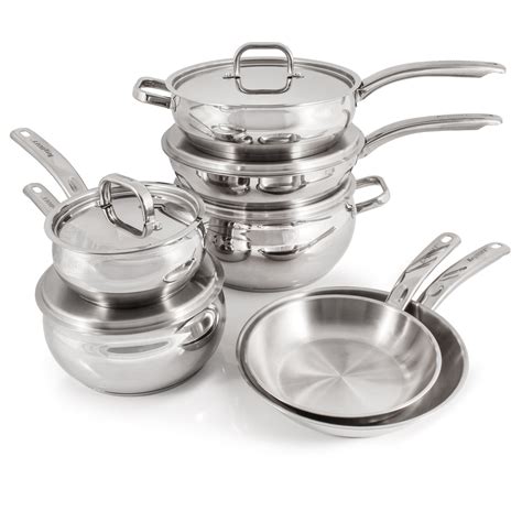 berghoff stainless steel|BergHOFF Belly Shape 18/10 Stainless Steel 4Pc Cookware Set, .